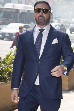 Anthony Hess arrives at court for his Roxy Jacenko AVO hearing.