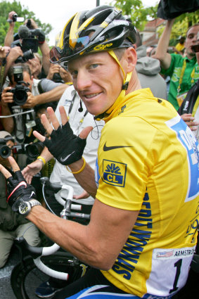Happier times: Lance Armstrong during the 2005 Tour de France.