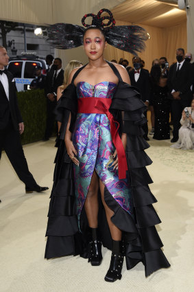 Naomi Osaka attends The Metropolitan Museum of Art’s Costume Institute benefit gala celebrating the opening of the “In America: A Lexicon of Fashion” exhibition.