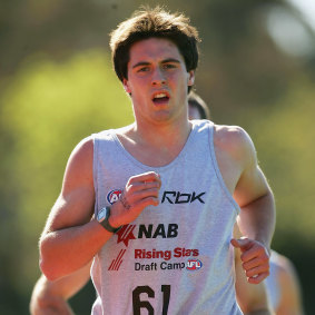 A fresh-faced Tom Rischbieth at the AFL draft camp in 2005.