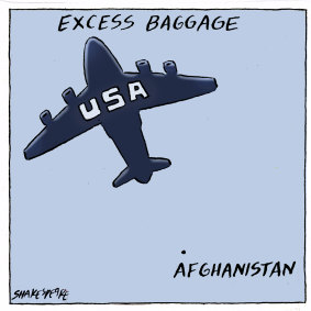 Desperate flight from Afghanistan.