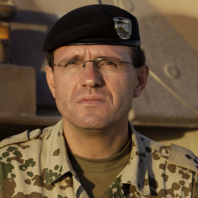 German colonel Georg Klein is pictured at the German base in Kunduz, Afghanistan, in 2009.