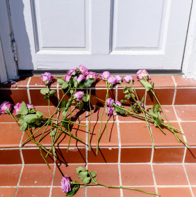 Flowers on the doorstep of Dooky Chase's restaurant in New Orleans.