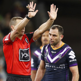 Cameron Smith was sent to the sin bin on Saturday night. 