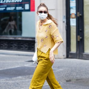 Model Gigi Hadid wearing crochet in New York last week.