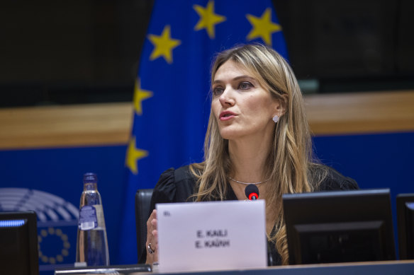 Relieved of duties: Greek politician and European Parliament vice-president Eva Kaili.