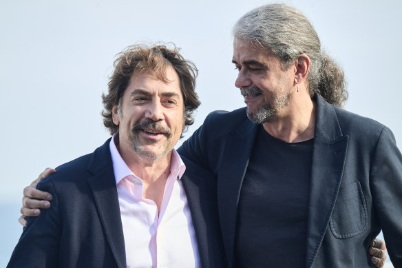 Javier Bardem and Fernando Leon de Aranoa at last year’s San Sebastian film festival.