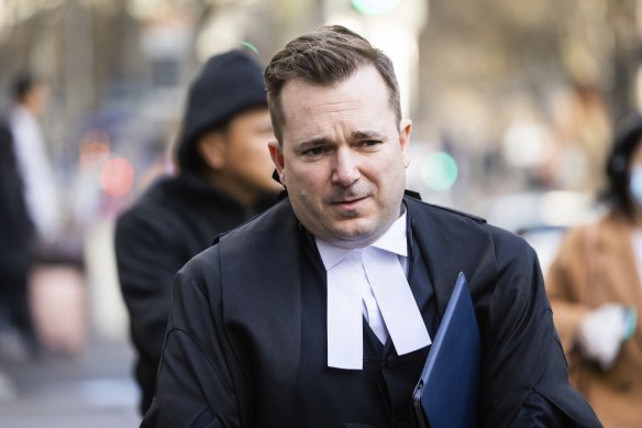 Prosecutor Ben Ihle, QC, outside the Supreme Court.