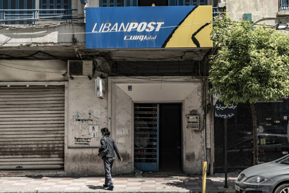 A LibanPost branch in the Burj Hammoud district of Beirut. Lebanon’s financial market collapsed in 2019.