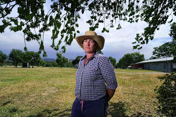 Gwen Evans at the Mansfield Showgrounds. 