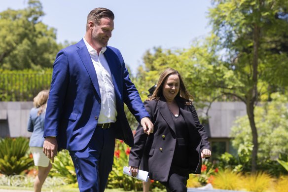 Deputy Liberal leader Sam Groth and finance spokeswoman Bridget Vallence. 