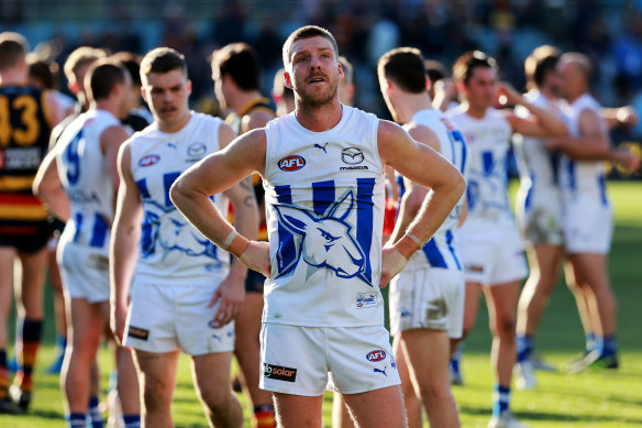 North Melbourne after their loss to Adelaide on Saturday.