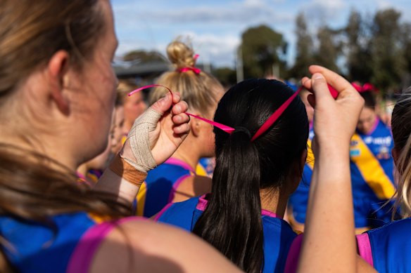 Players and spectators wore pink –  Bowles and Jones’ favourite colour. 