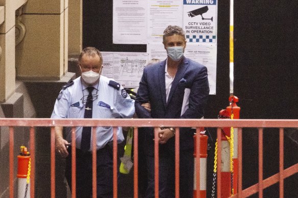 Adrian Basham (right) outside the Supreme Court during his trial.