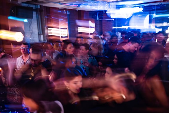 The crowd at DJ Buse Sagaga’s performance at an SES Radio event at Disco Pantera in Circular Quay.