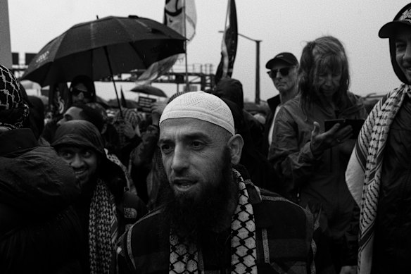 Wissam Haddad at the March for Humanity on the Sydney Harbour Bridge.