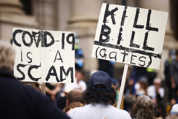 Protesters on the steps of Victoria’s Parliament.