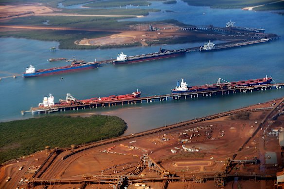 The Port Hedland complex in WA handles cargoes for producers including BHP.