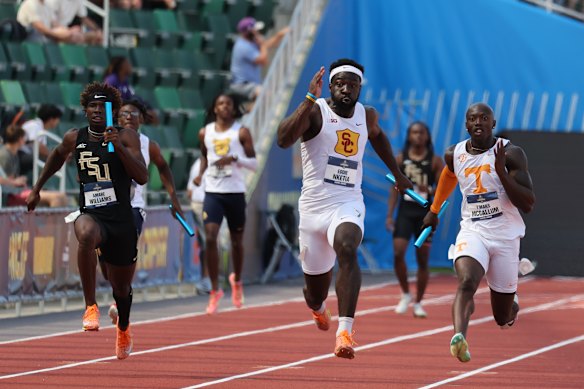 Eddie Nketia was running a college relay race in the USA last year.