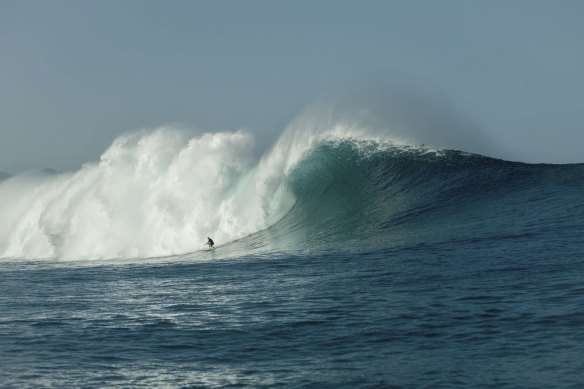 Cop  that: Laura Enever waited two hours to ride this monster on the North Shore of Oahu.