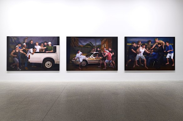 Abdul Abdullah’s Cronulla triptych at the Art Gallery of NSW as part of the Biennale of Sydney.