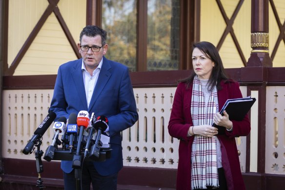 Victorian Premier Daniel Andrews and Attorney General Jaclyn Symes