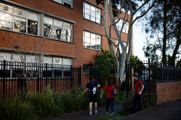 Rose Bay Secondary School before class.