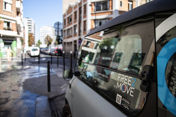 A Citroen Ami compact electric car sits for hire via the Free2Move scheme in Paris, France. The EU chief wants Europe to become the world's first climate-neutral continent by mid-century.