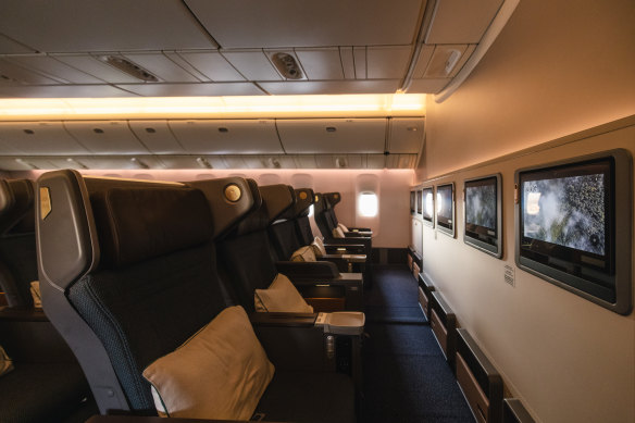 Cathay’s new premium economy features the same generous recline and seat dimensions.