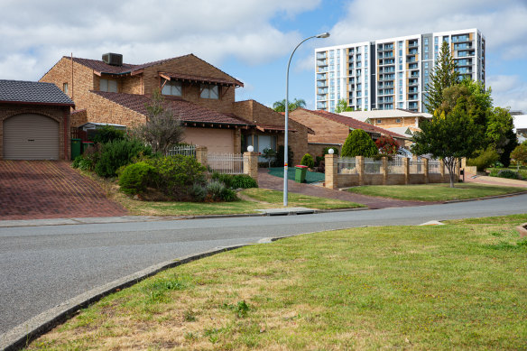 Homeowners along a suburban street in Booragoon are concerned about a proposal to increase density. 