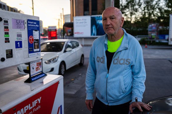 Steve Caldwell is driving less as petrol prices surge. 