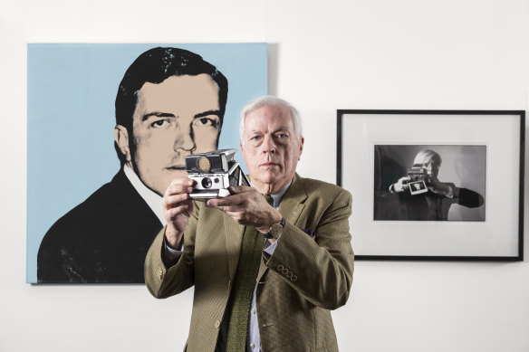 Henry Gillespie with Andy Warhol’s Henry Gillespie and Oliviero Toscani’s Andy Warhol, Art Gallery of South Australia, Adelaide.