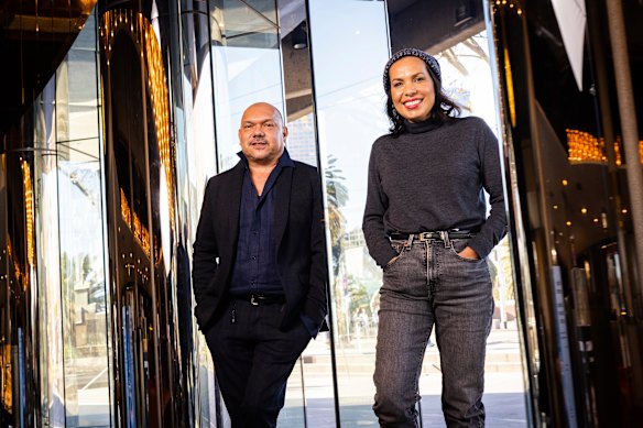 Rings with Stephen Page, who led Bangarra for 30 years, in 2022.