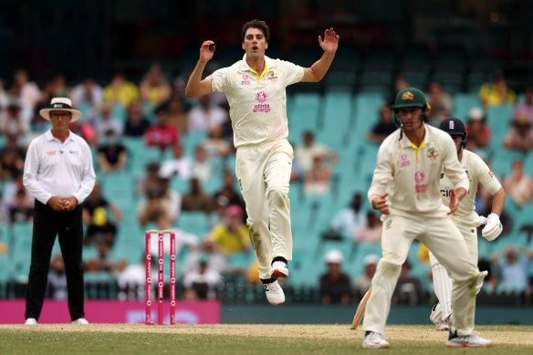 Australia’s Pat Cummins in the fourth Ashes Test of the 2021-22 series.