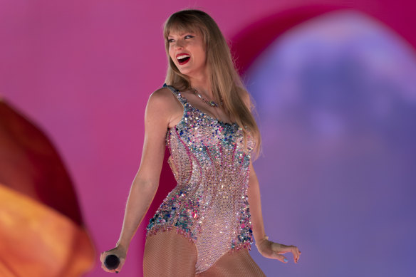 Swift performs during “The Eras Tour” in Nashville in May.