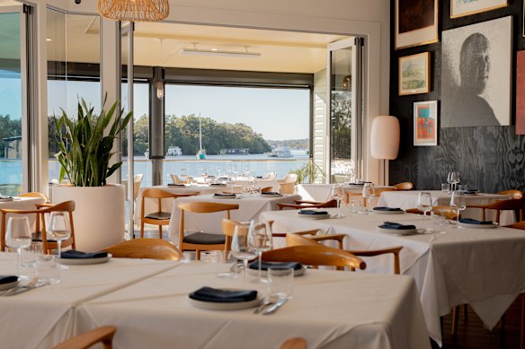 Lucio’s light-filled dining room on the marina.