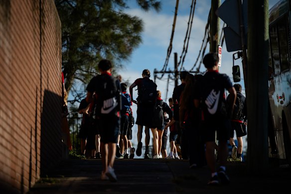 Rose Bay Secondary School before class.