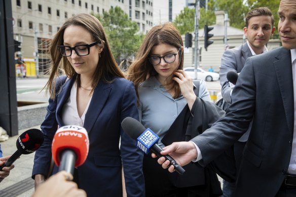 Political staffer Sally Rugg arrives at the Federal Court today in Melbourne.