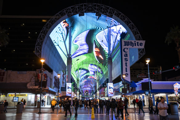 The Viva Vision canopy in the Fremont Street Experience, Las Vegas.