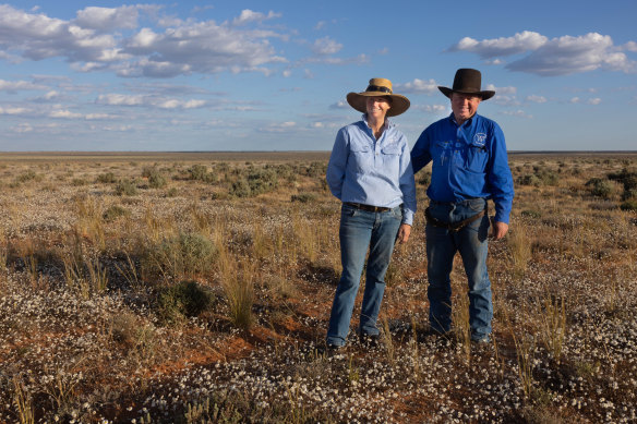 Kelly and Angus Whyte at Wyndham Station, near Wentworth.
