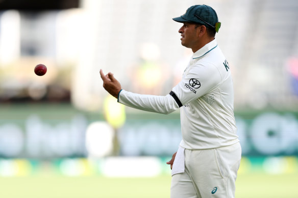 Usman Khawaja wore a black armband during the Perth Test.