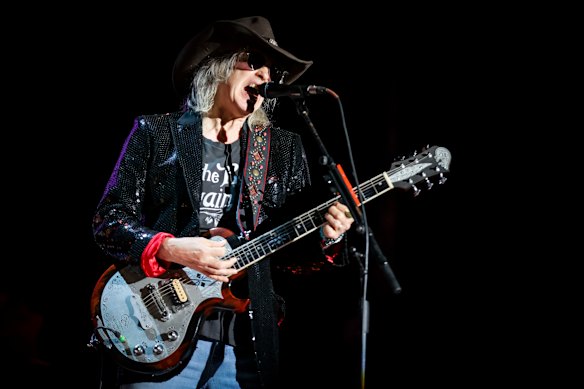 The singer, songwriter and musician Mike Scott from The Waterboys  performing in 2024. 