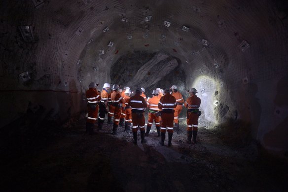 Visitors inspect Kirkland Lake’s Gold Mine near Bendigo, Victoria. 