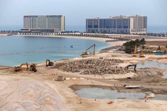 Development on Ras AlKhaimah’s man-made archipelago.