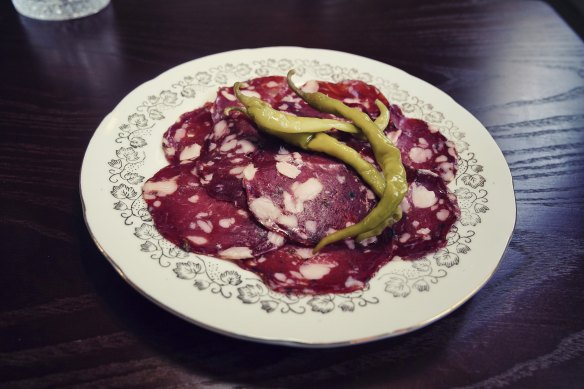 Venison salami dish.
