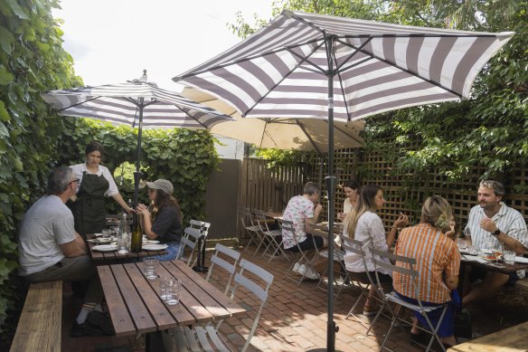 The sunny Brico courtyard.