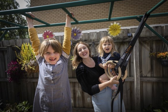 Melbourne mum Claire Marshall can’t wait to get her girls Stevie, 7, and Frida, 3, eventually vaccinated. 