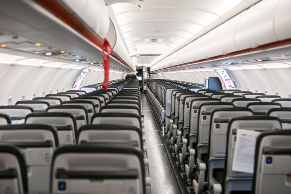 The interior of the plane that Bali-bound Jetstar customers will be using in coming years.
