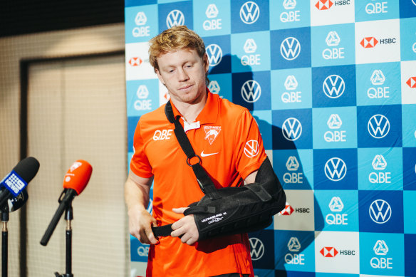 Swans captain Callum Mills fronted the media on Wednesday to apologise for putting his season at risk.