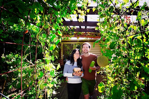 Jennifer Leung and Marcus Matear took up gardening when they moved to their home in Footscray a few years ago.